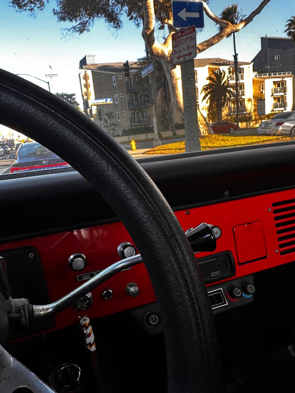 Driver's view through the windshield